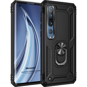 Microsonic Xiaomi Mi 10 Pro Military Ring Holder Siyah Kılıf