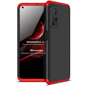 Microsonic Xiaomi Mi 10T Double Dip 360 Protective Siyah Kırmızı Kılıf