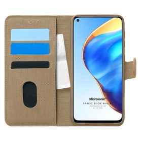 Microsonic Xiaomi Mi 10T Fabric Book Wallet Gold Kılıf