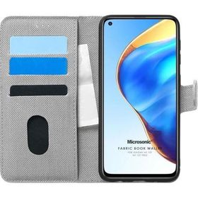 Microsonic Xiaomi Mi 10T Fabric Book Wallet Gri Kılıf