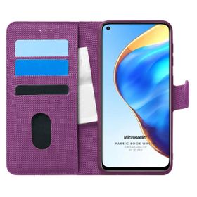 Microsonic Xiaomi Mi 10T Fabric Book Wallet Mor Kılıf