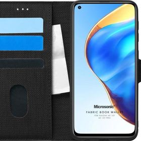 Microsonic Xiaomi Mi 10T Fabric Book Wallet Siyah Kılıf