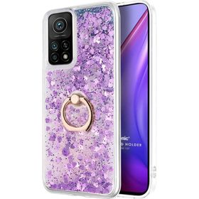 Microsonic Xiaomi Mi 10T Glitter Liquid Holder Mor Kılıf