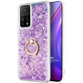 Microsonic Xiaomi Mi 10T Glitter Liquid Holder Mor Kılıf