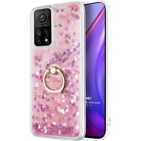 Microsonic Xiaomi Mi 10T Glitter Liquid Holder Pembe Kılıf