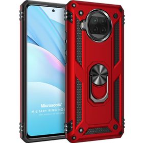 Microsonic Xiaomi Mi 10T Lite Military Ring Holder Kırmızı Kılıf