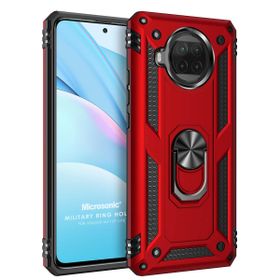 Microsonic Xiaomi Mi 10T Lite Military Ring Holder Kırmızı Kılıf