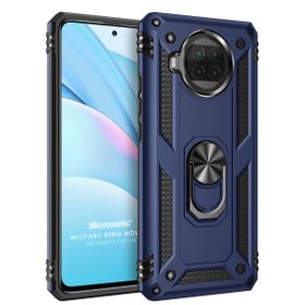 Microsonic Xiaomi Mi 10T Lite Military Ring Holder Lacivert Kılıf