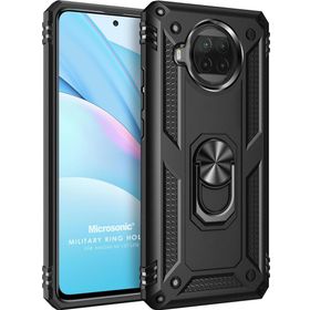 Microsonic Xiaomi Mi 10T Lite Military Ring Holder Siyah Kılıf