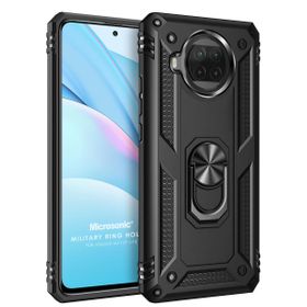 Microsonic Xiaomi Mi 10T Lite Military Ring Holder Siyah Kılıf