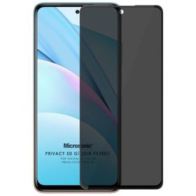 Microsonic Xiaomi Mi 10T Lite Privacy 5D Gizlilik Filtreli Siyah Cam Ekran Koruyucu