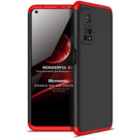 Microsonic Xiaomi Mi 10T Pro Double Dip 360 Protective Siyah Kırmızı Kılıf