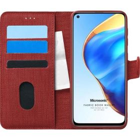 Microsonic Xiaomi Mi 10T Pro Fabric Book Wallet Kırmızı Kılıf