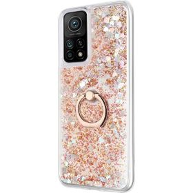 Microsonic Xiaomi Mi 10T Pro Glitter Liquid Holder Gold Kılıf