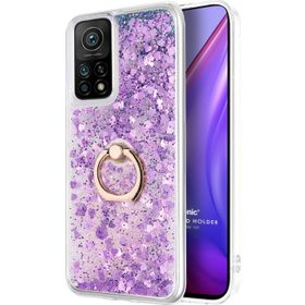 Microsonic Xiaomi Mi 10T Pro Glitter Liquid Holder Mor Kılıf