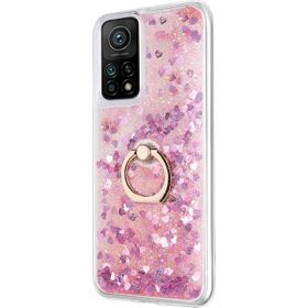 Microsonic Xiaomi Mi 10T Pro Glitter Liquid Holder Pembe Kılıf