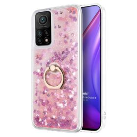 Microsonic Xiaomi Mi 10T Pro Glitter Liquid Holder Pembe Kılıf