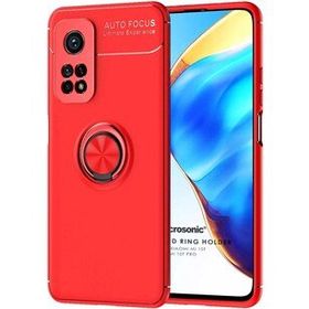 Microsonic Xiaomi Mi 10T Pro Kickstand Ring Holder Kırmızı Kılıf