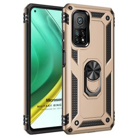 Microsonic Xiaomi Mi 10T Pro Military Ring Holder Gold Kılıf