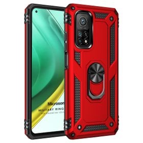 Microsonic Xiaomi Mi 10T Pro Military Ring Holder Kırmızı Kılıf