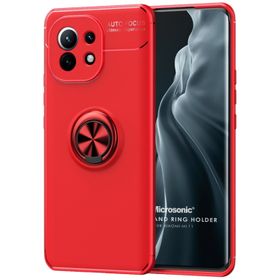Microsonic Xiaomi Mi 11 Kickstand Ring Holder Kırmızı Kılıf