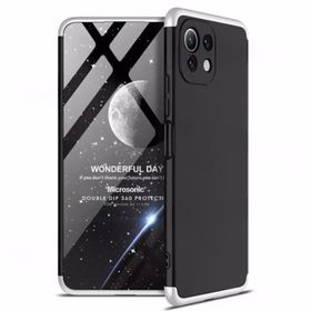 Microsonic Xiaomi Mi 11 Lite Double Dip 360 Protective Siyah Gri Kılıf