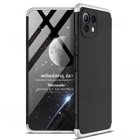 Microsonic Xiaomi Mi 11 Lite Double Dip 360 Protective Siyah Gri Kılıf