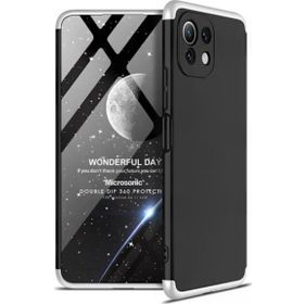 Microsonic Xiaomi Mi 11 Lite Double Dip 360 Protective Siyah Gri Kılıf