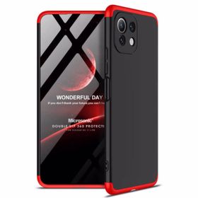 Microsonic Xiaomi Mi 11 Lite Double Dip 360 Protective Siyah Kırmızı Kılıf