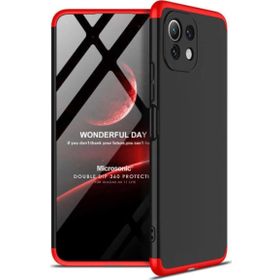 Microsonic Xiaomi Mi 11 Lite Double Dip 360 Protective Siyah Kırmızı Kılıf
