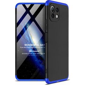 Microsonic Xiaomi Mi 11 Lite Double Dip 360 Protective Siyah Mavi Kılıf