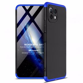 Microsonic Xiaomi Mi 11 Lite Double Dip 360 Protective Siyah Mavi Kılıf