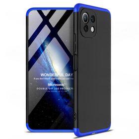 Microsonic Xiaomi Mi 11 Lite Double Dip 360 Protective Siyah Mavi Kılıf