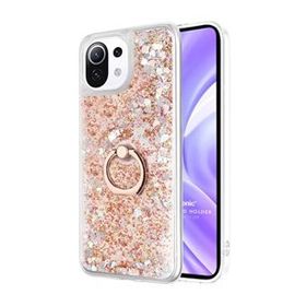 Microsonic Xiaomi Mi 11 Lite Glitter Liquid Holder Gold Kılıf
