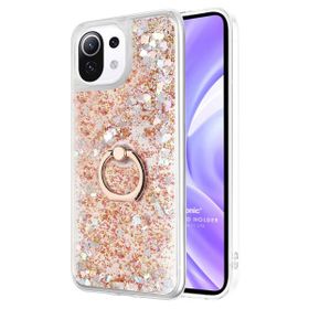 Microsonic Xiaomi Mi 11 Lite Glitter Liquid Holder Gold Kılıf