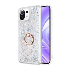 Microsonic Xiaomi Mi 11 Lite Glitter Liquid Holder Gümüş Kılıf