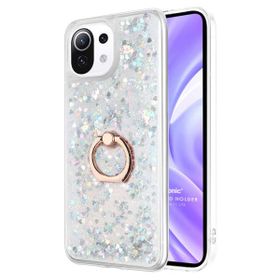 Microsonic Xiaomi Mi 11 Lite Glitter Liquid Holder Gümüş Kılıf