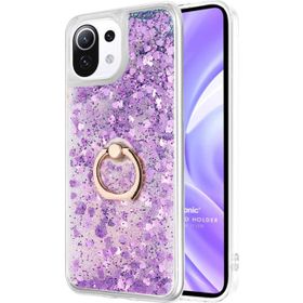 Microsonic Xiaomi Mi 11 Lite Glitter Liquid Holder Mor Kılıf