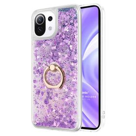Microsonic Xiaomi Mi 11 Lite Glitter Liquid Holder Mor Kılıf