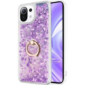 Microsonic Xiaomi Mi 11 Lite Glitter Liquid Holder Mor Kılıf