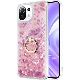 Microsonic Xiaomi Mi 11 Lite Glitter Liquid Holder Pembe Kılıf