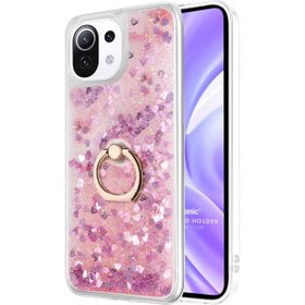Microsonic Xiaomi Mi 11 Lite Glitter Liquid Holder Pembe Kılıf