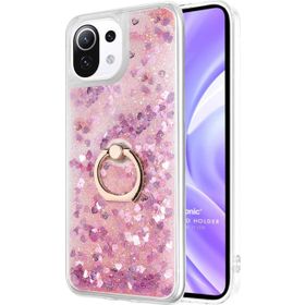 Microsonic Xiaomi Mi 11 Lite Glitter Liquid Holder Pembe Kılıf