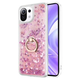 Microsonic Xiaomi Mi 11 Lite Glitter Liquid Holder Pembe Kılıf