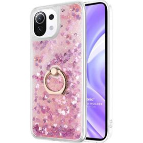 Microsonic Xiaomi Mi 11 Lite Glitter Liquid Holder Pembe Kılıf