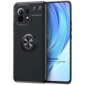 Microsonic Xiaomi Mi 11 Lite Kickstand Ring Holder Siyah Kılıf