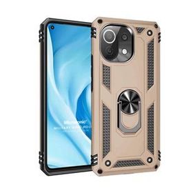 Microsonic Xiaomi Mi 11 Lite Military Ring Holder Gold Kılıf