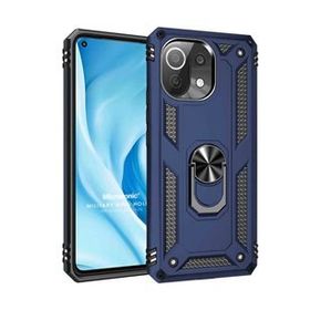 Microsonic Xiaomi Mi 11 Lite Military Ring Holder Lacivert Kılıf