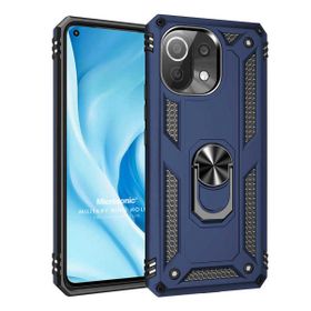Microsonic Xiaomi Mi 11 Lite Military Ring Holder Lacivert Kılıf