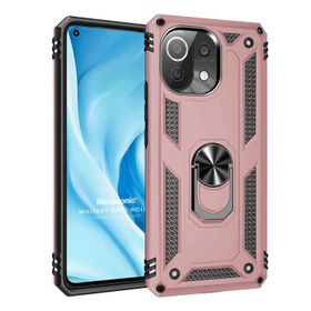 Microsonic Xiaomi Mi 11 Lite Military Ring Holder Rose Gold Kılıf